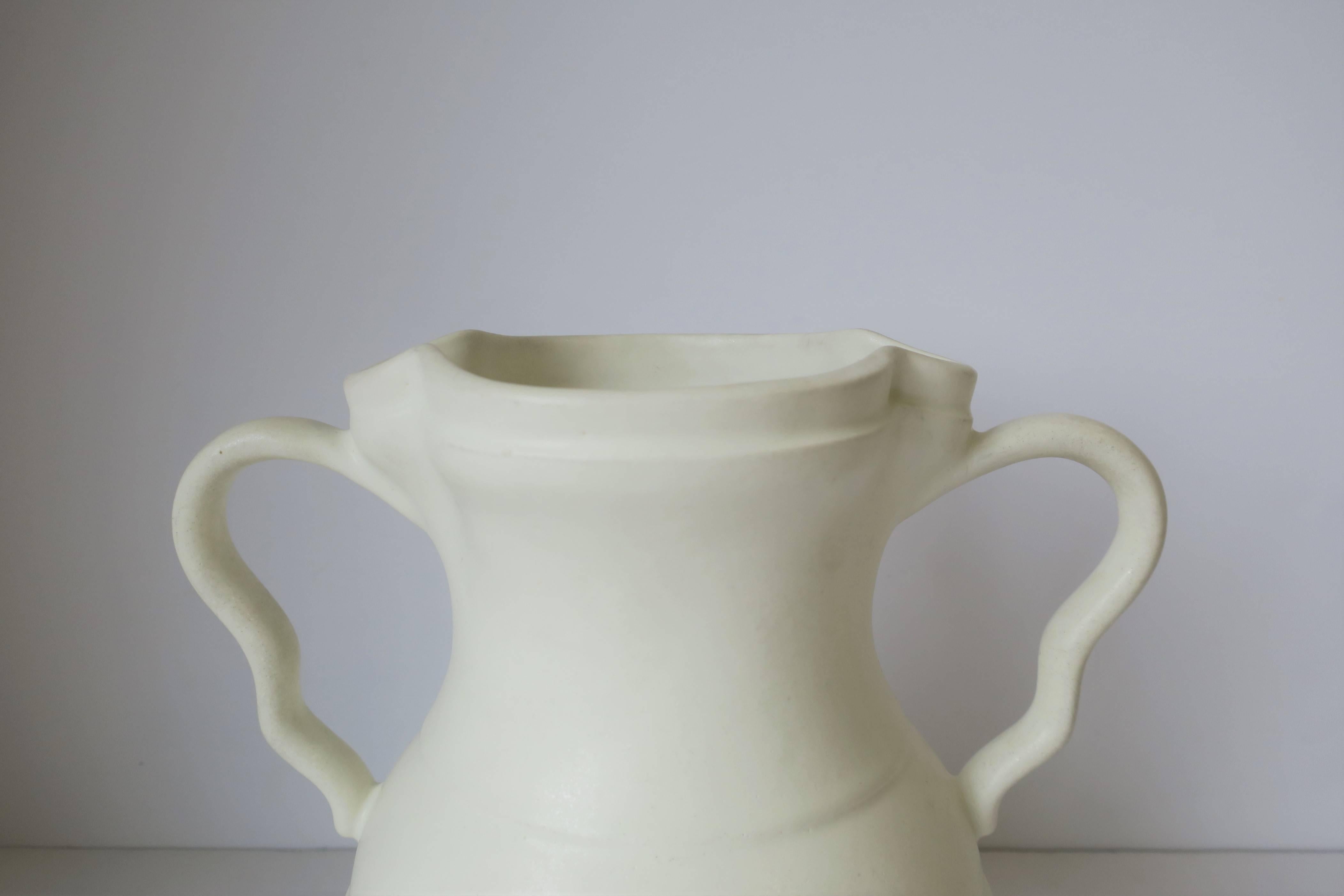 European White Urn Form Ceramic Pottery Vase 3