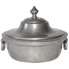 European Vintage Pewter Covered Tureen or Casserole