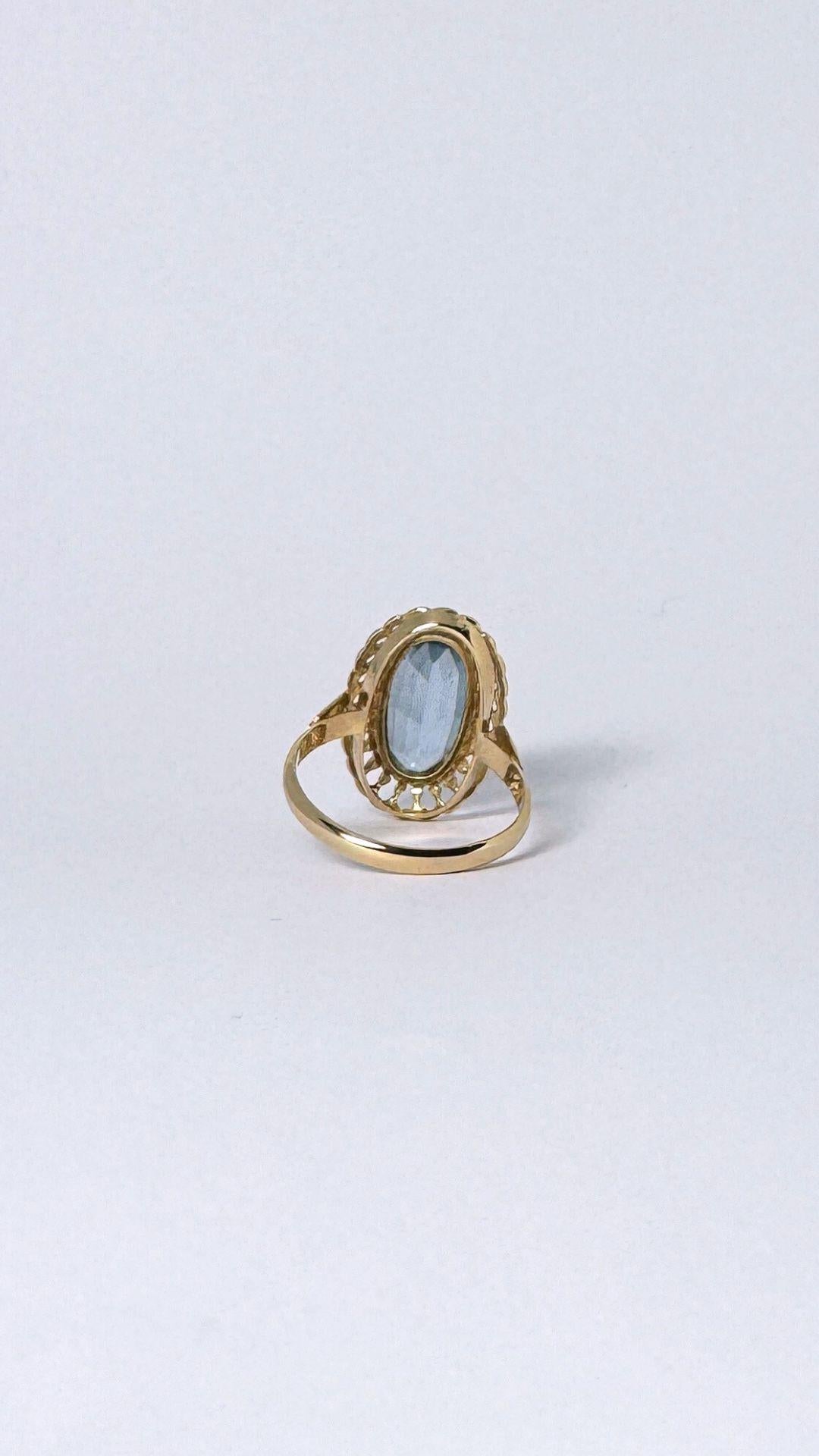 Europäischer Vintage-Ring aus 14 Karat Gold mit einem Spinell aus  5,54 Karat Damen im Angebot