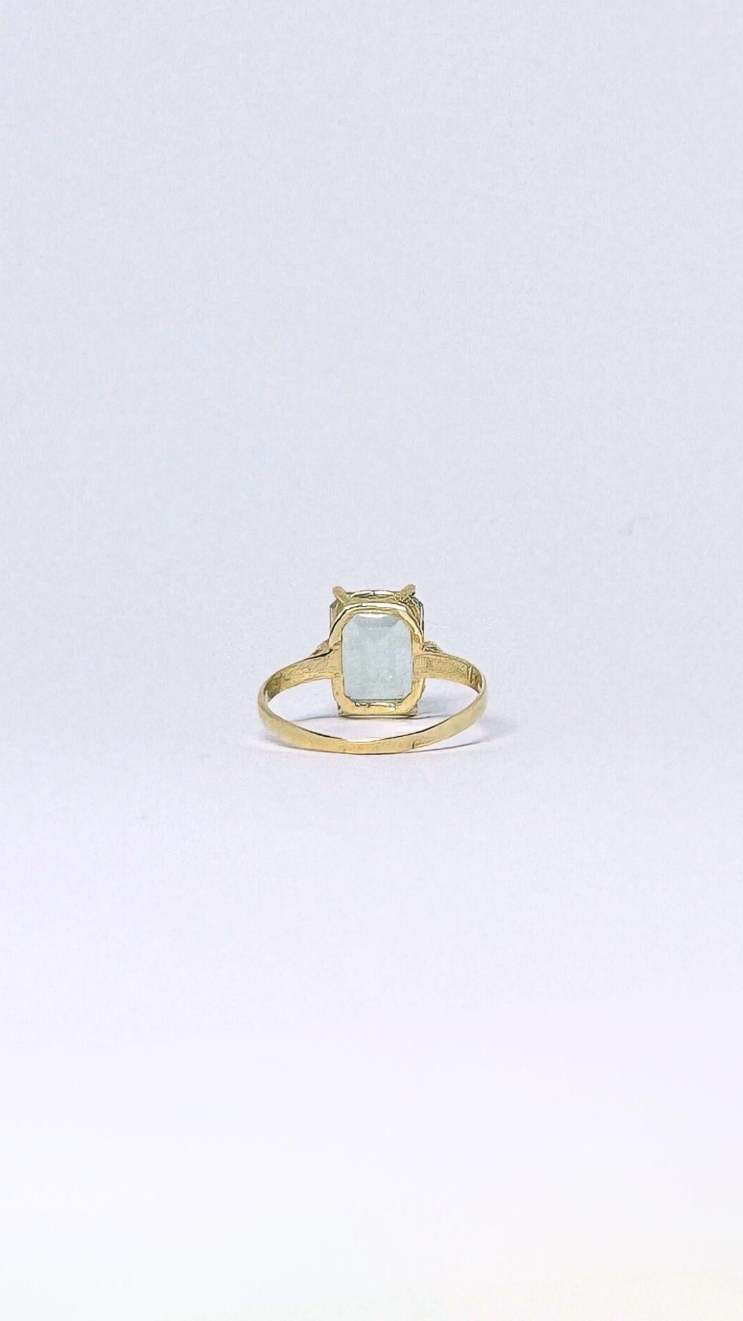 Europäischer Vintage-Ring aus 14 Karat Gold mit grünem Turmalin Damen