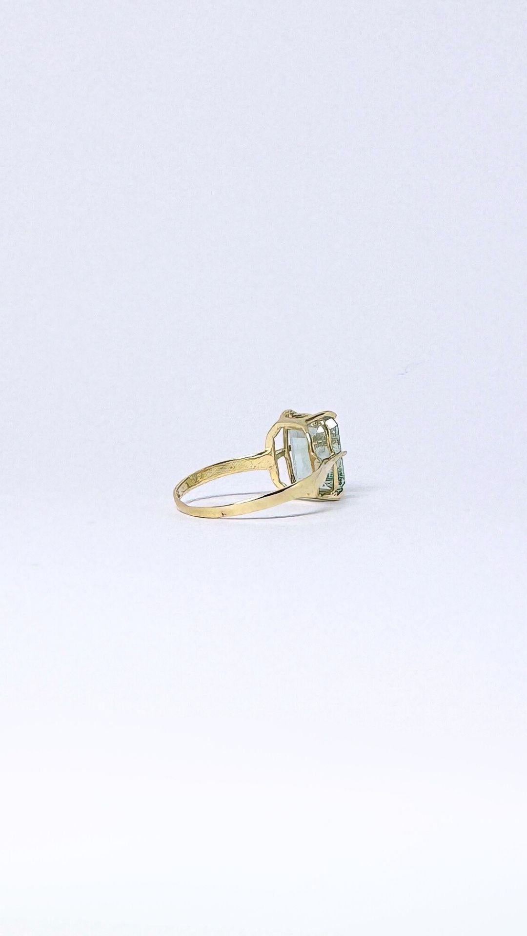 Europäischer Vintage-Ring aus 14 Karat Gold mit grünem Turmalin 1