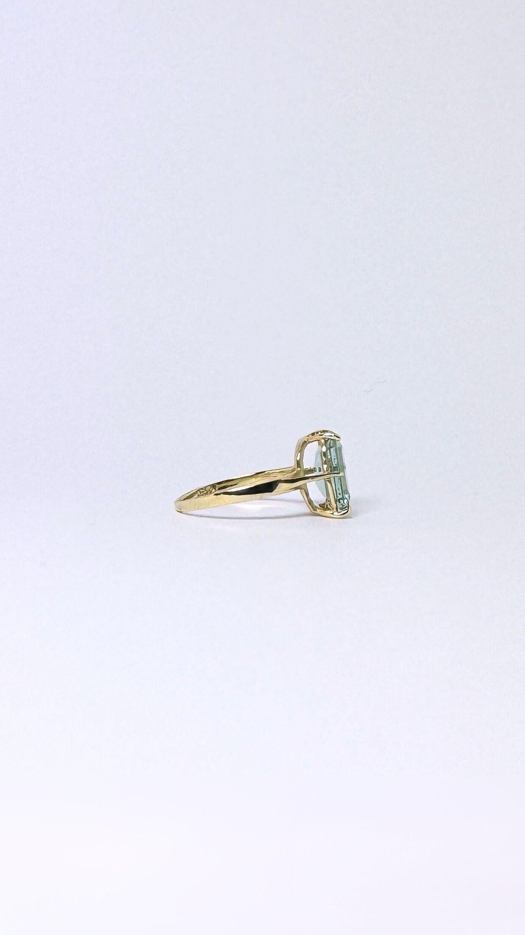 Europäischer Vintage-Ring aus 14 Karat Gold mit grünem Turmalin 2