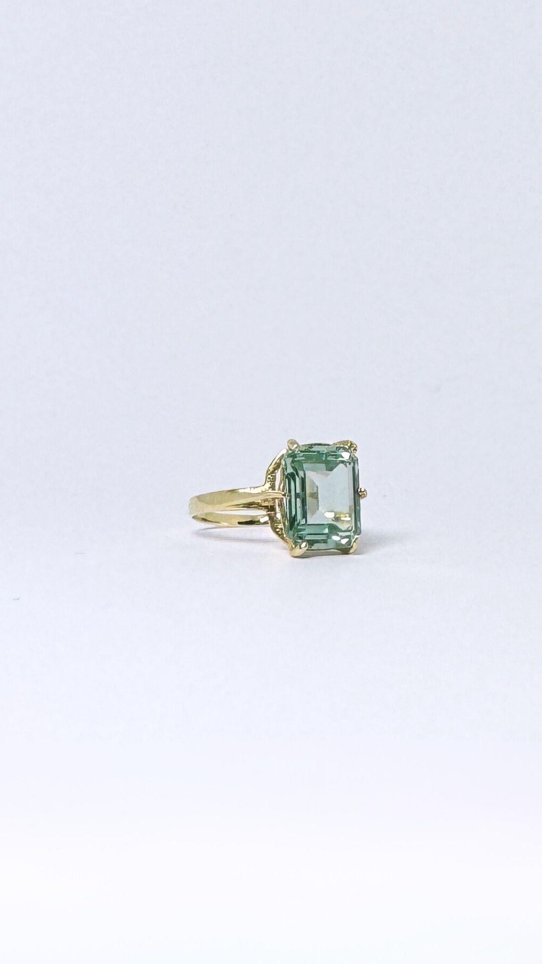 Europäischer Vintage-Ring aus 14 Karat Gold mit grünem Turmalin 3