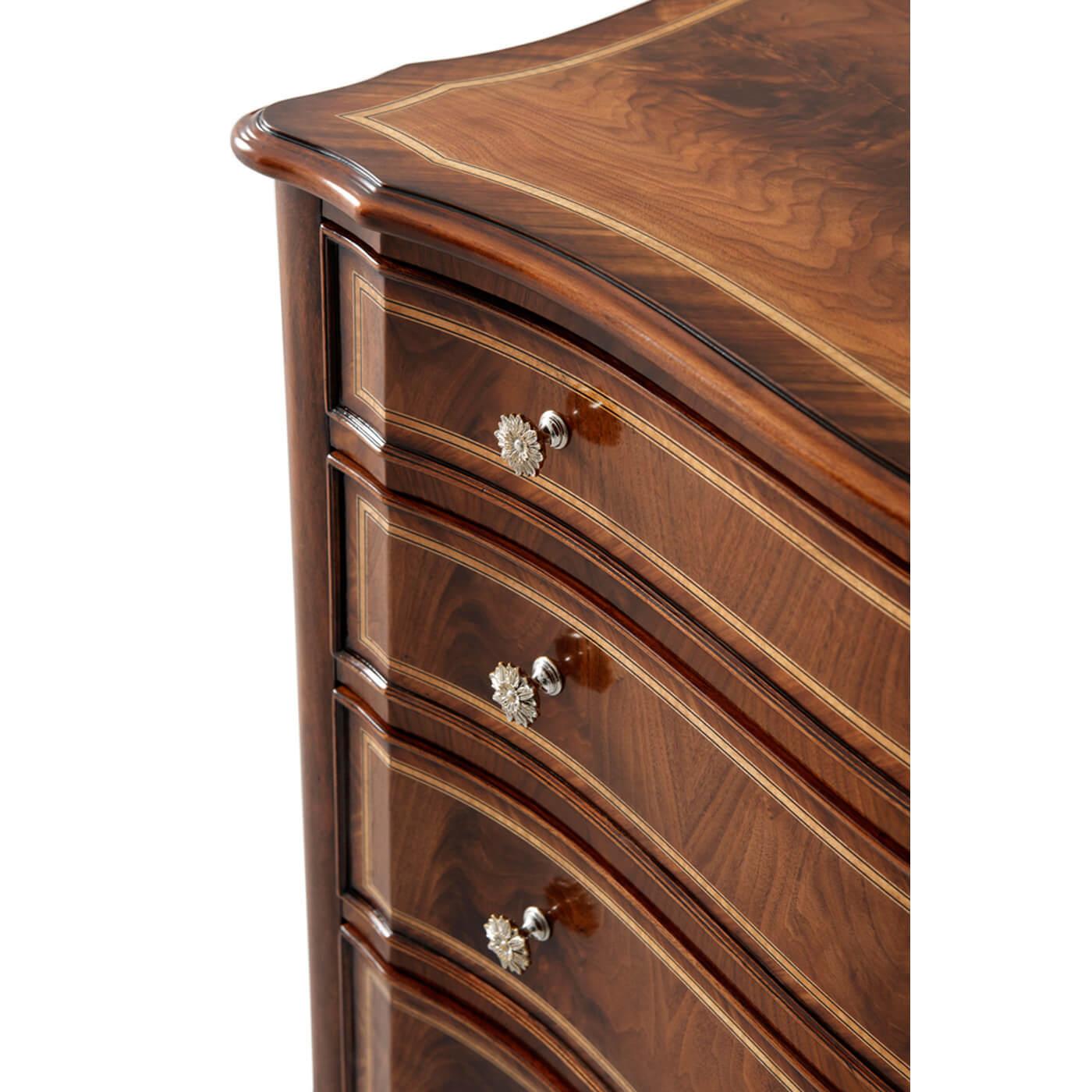 Contemporary European Walnut Chest of Drawers