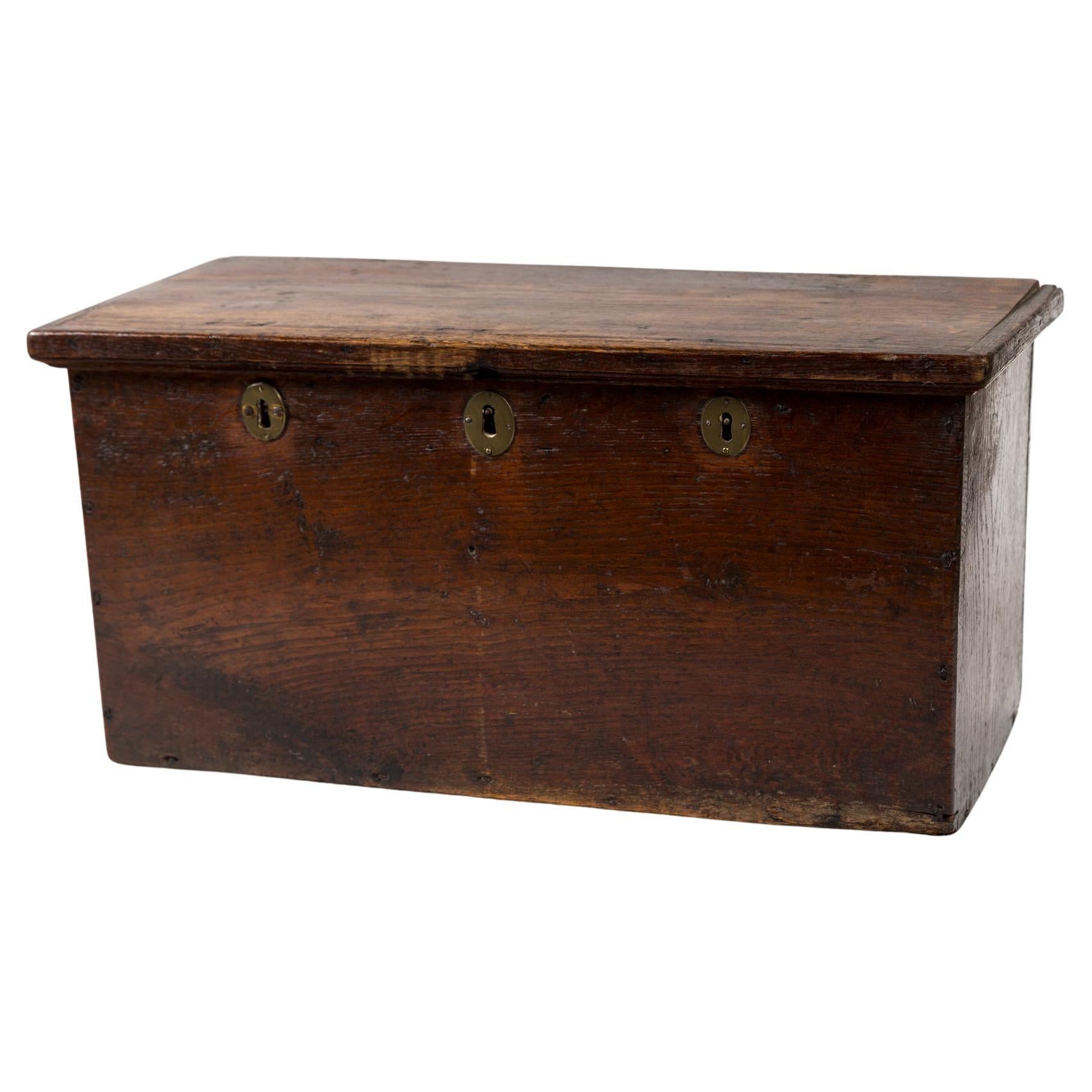 European Walnut Storage Chest, Early 19th Century For Sale