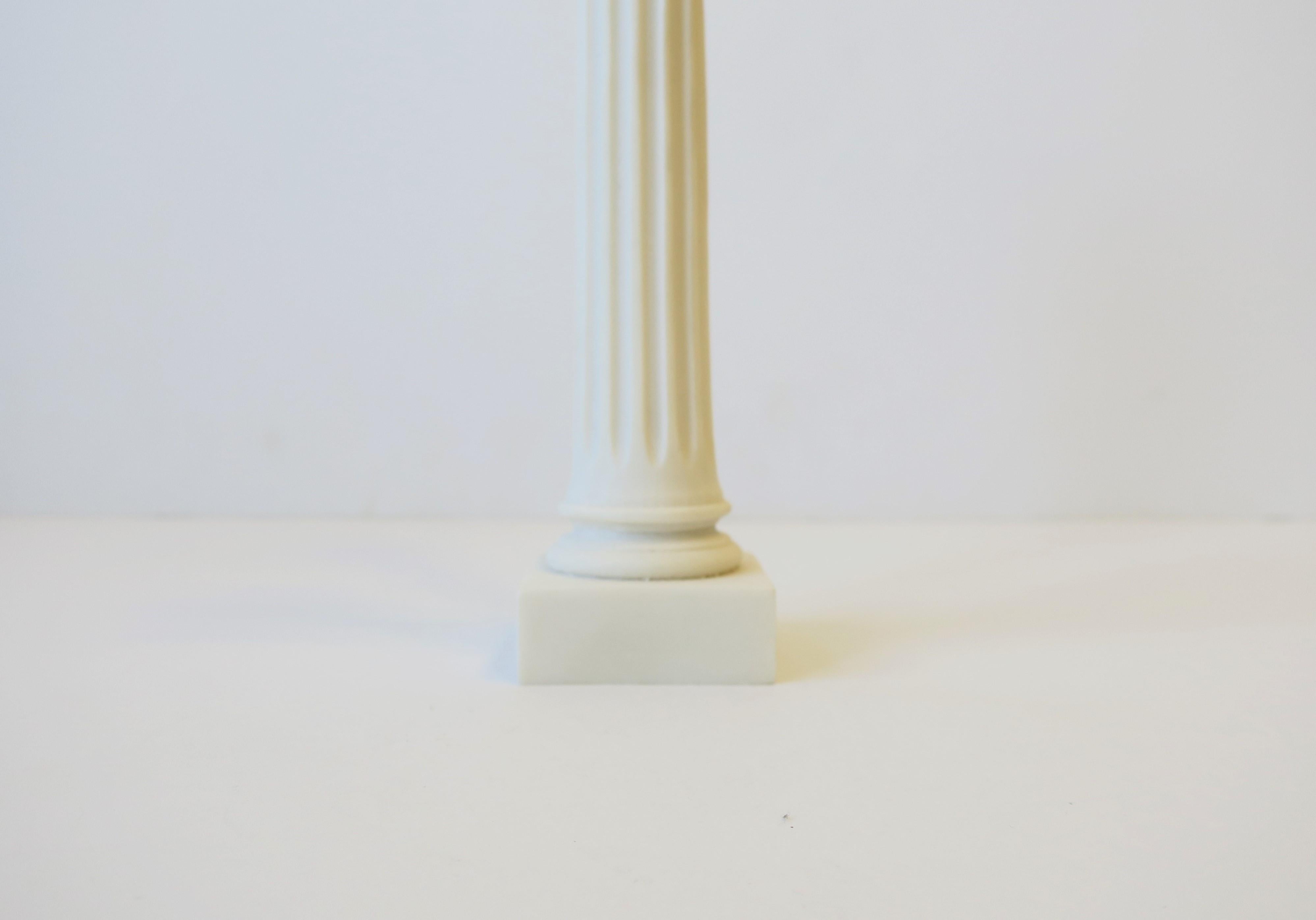 European White Alabaster Corinthian Column Pillar Sculpture or Decorative Object 8