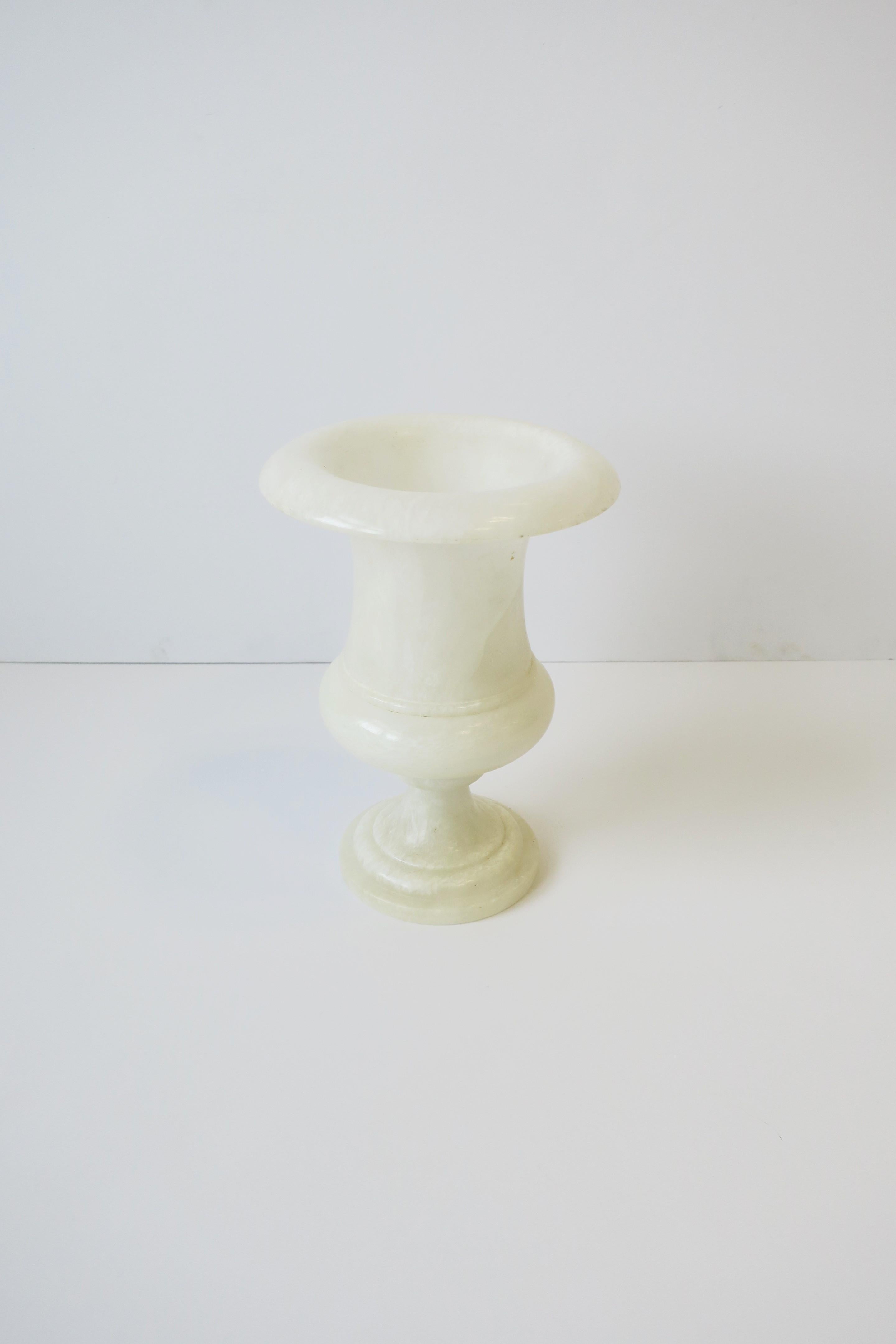 Neoclassical European White Alabaster Marble Urn from Spain