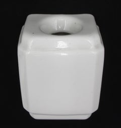 European White Ceramic Toothbrush Holder