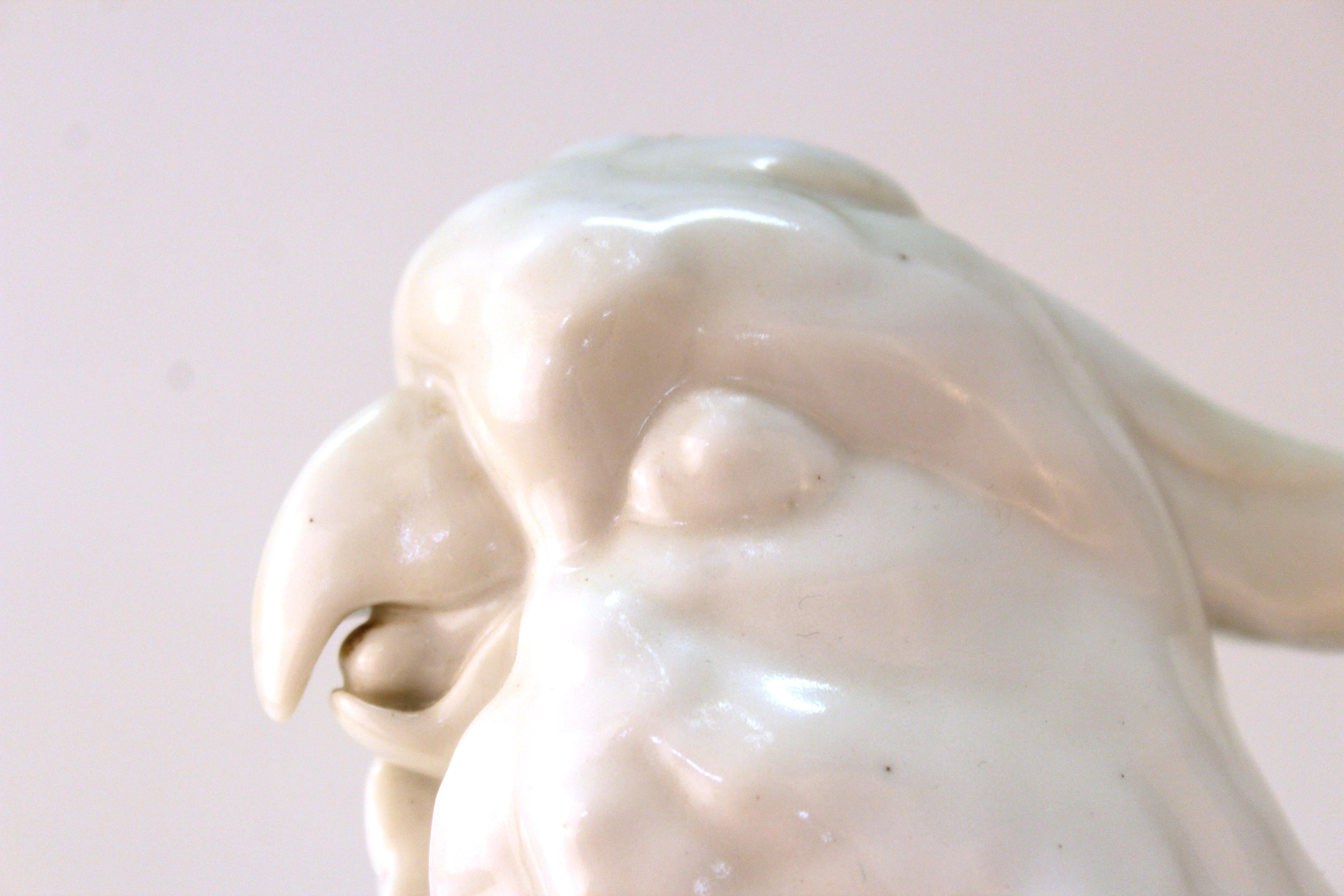 European White-Glazed Porcelain Cockatoo 2