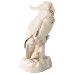 European White-Glazed Porcelain Cockatoo
