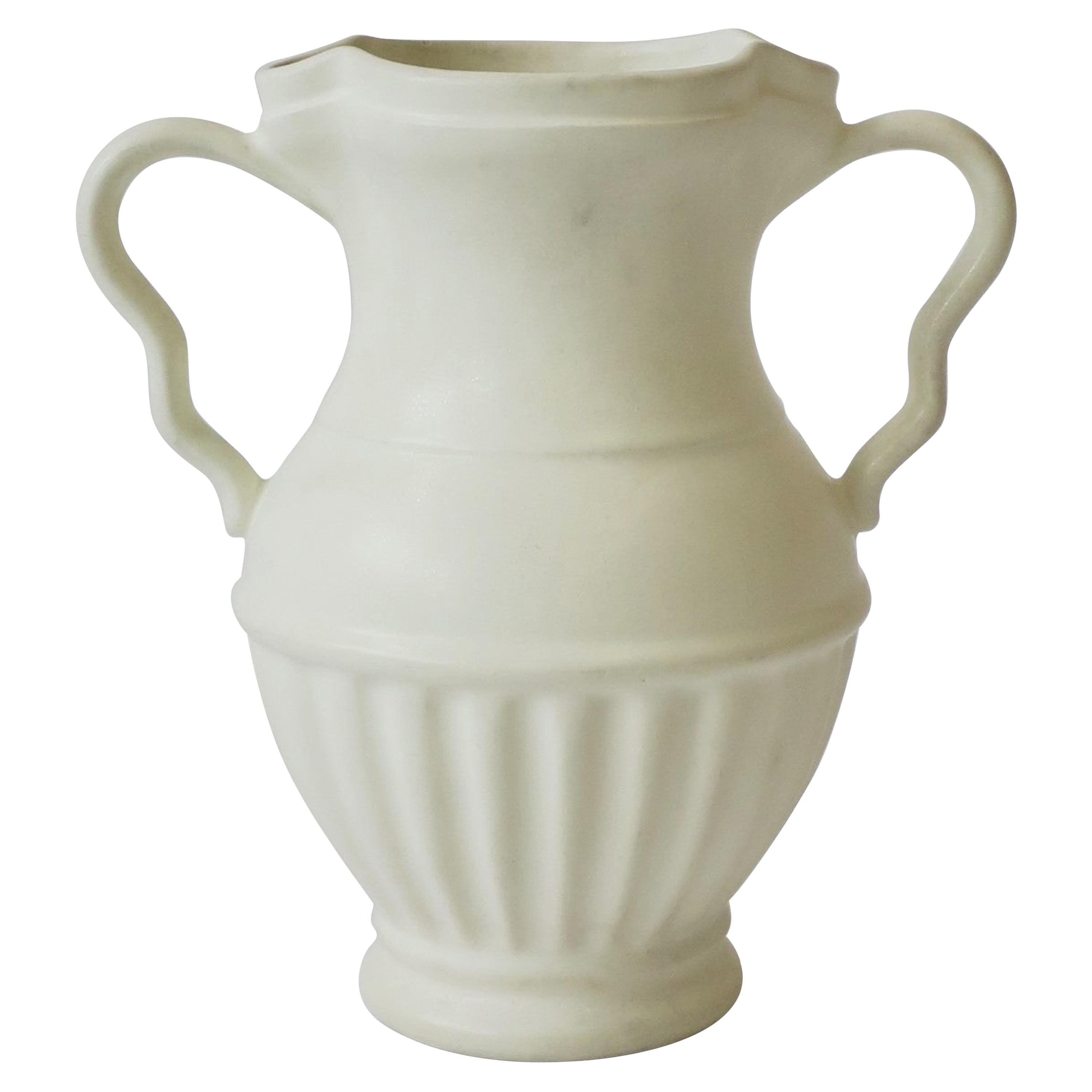 European White Urn Form Ceramic Pottery Vase