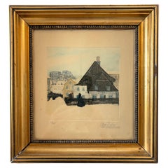 European Winter Townscape Print, Signed and Numbered, Limited Edition