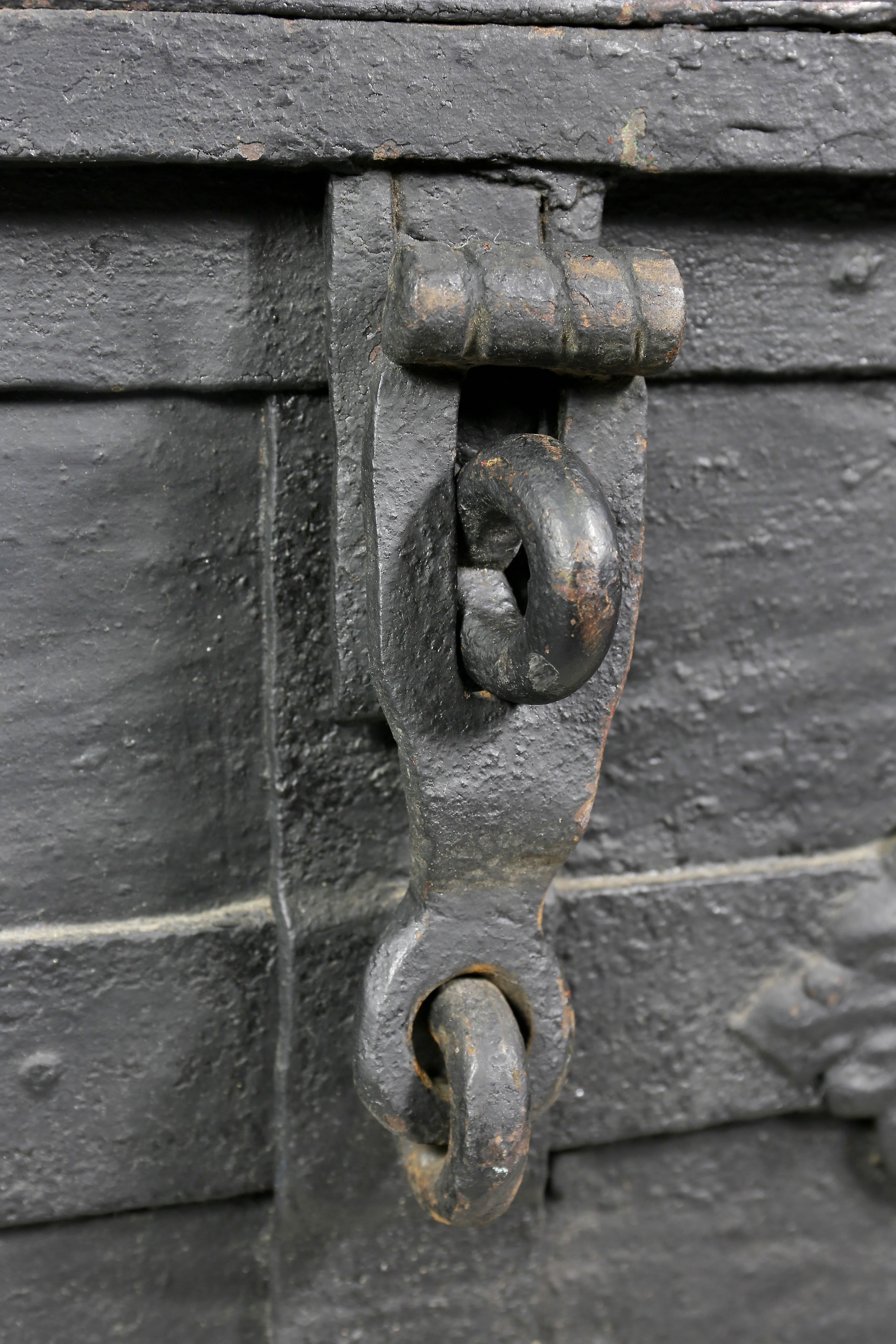 Baroque European Wrought Iron Strongbox