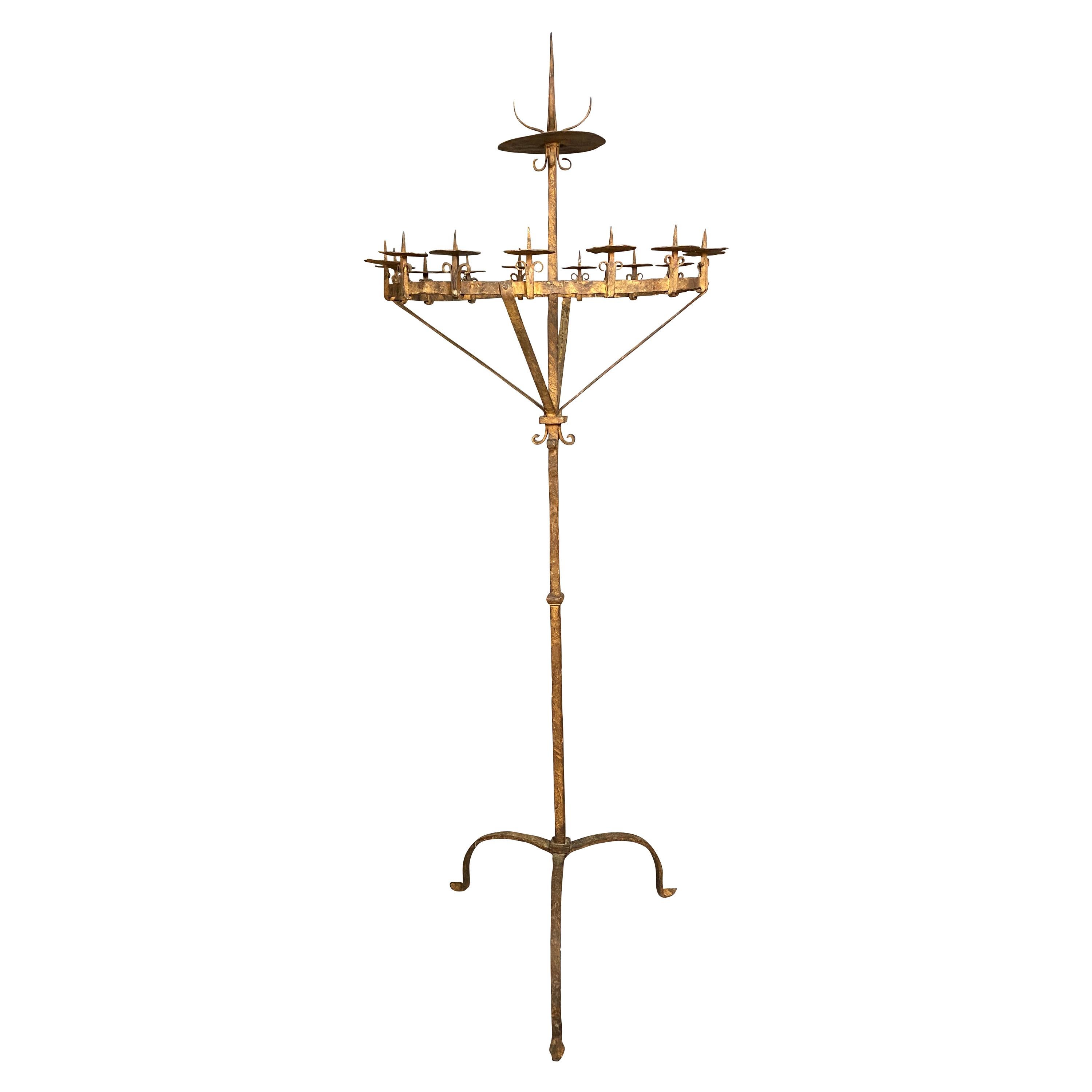 European Wrought Iron Torchère For Sale