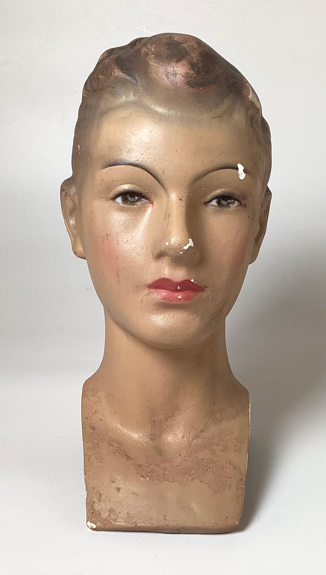 European Young Male Mannequin Head 1940's For Sale at 1stDibs