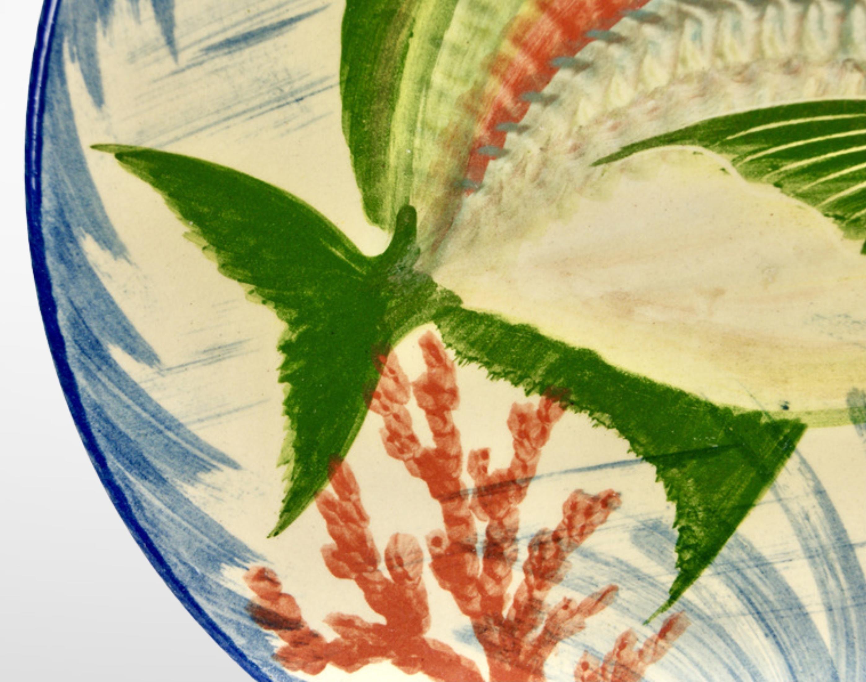 Eusebi Diaz Costa Spanish Catalan Ceramic Hand Painted Wall Hanging Plate (Moderne der Mitte des Jahrhunderts) im Angebot