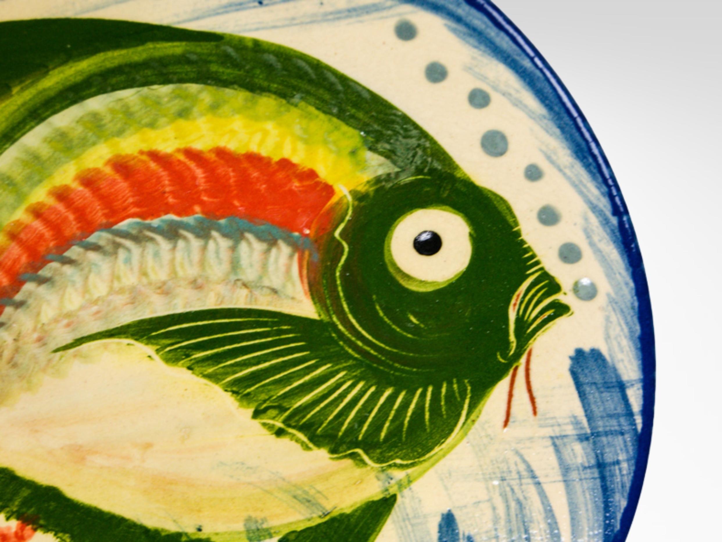 Eusebi Diaz Costa Spanish Catalan Ceramic Hand Painted Wall Hanging Plate (Spanisch) im Angebot