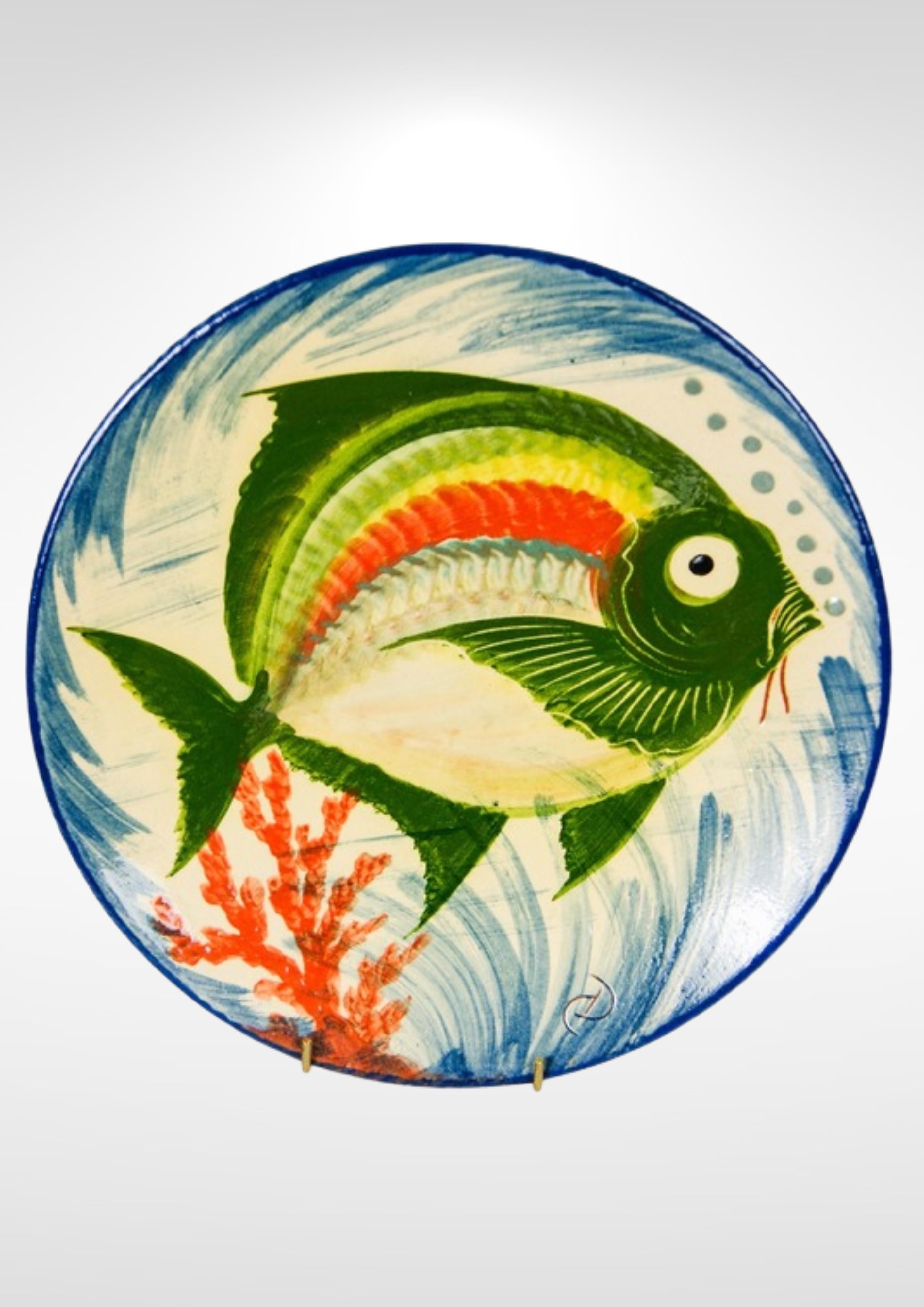 Eusebi Diaz Costa Spanish Catalan Ceramic Hand Painted Wall Hanging Plate (Glasiert) im Angebot