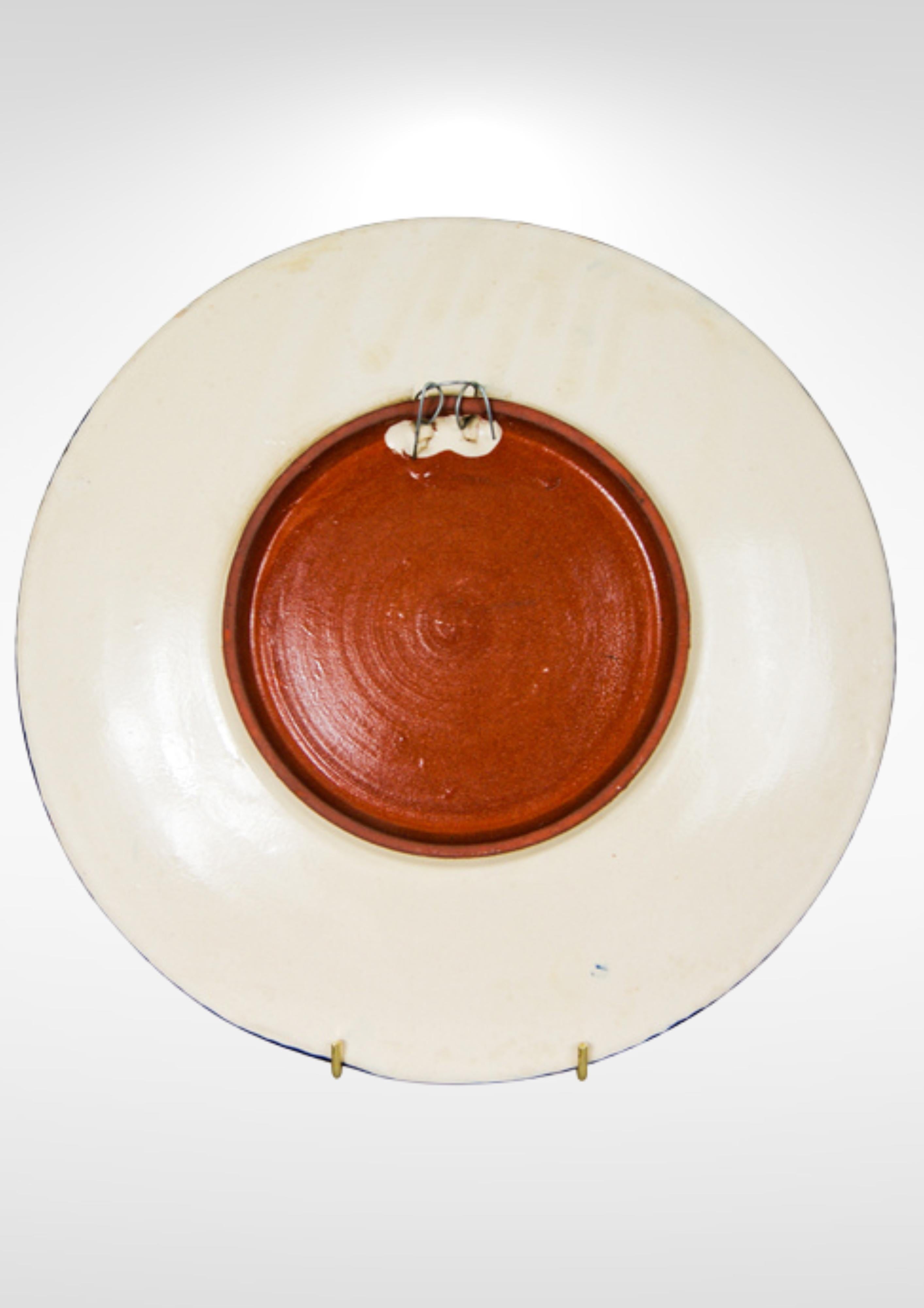 Eusebi Diaz Costa Spanish Catalan Ceramic Hand Painted Wall Hanging Plate (20. Jahrhundert) im Angebot