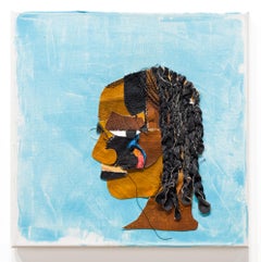 "Joy Abstracted", Portrait of Black Girl in Sewn Layered Collage