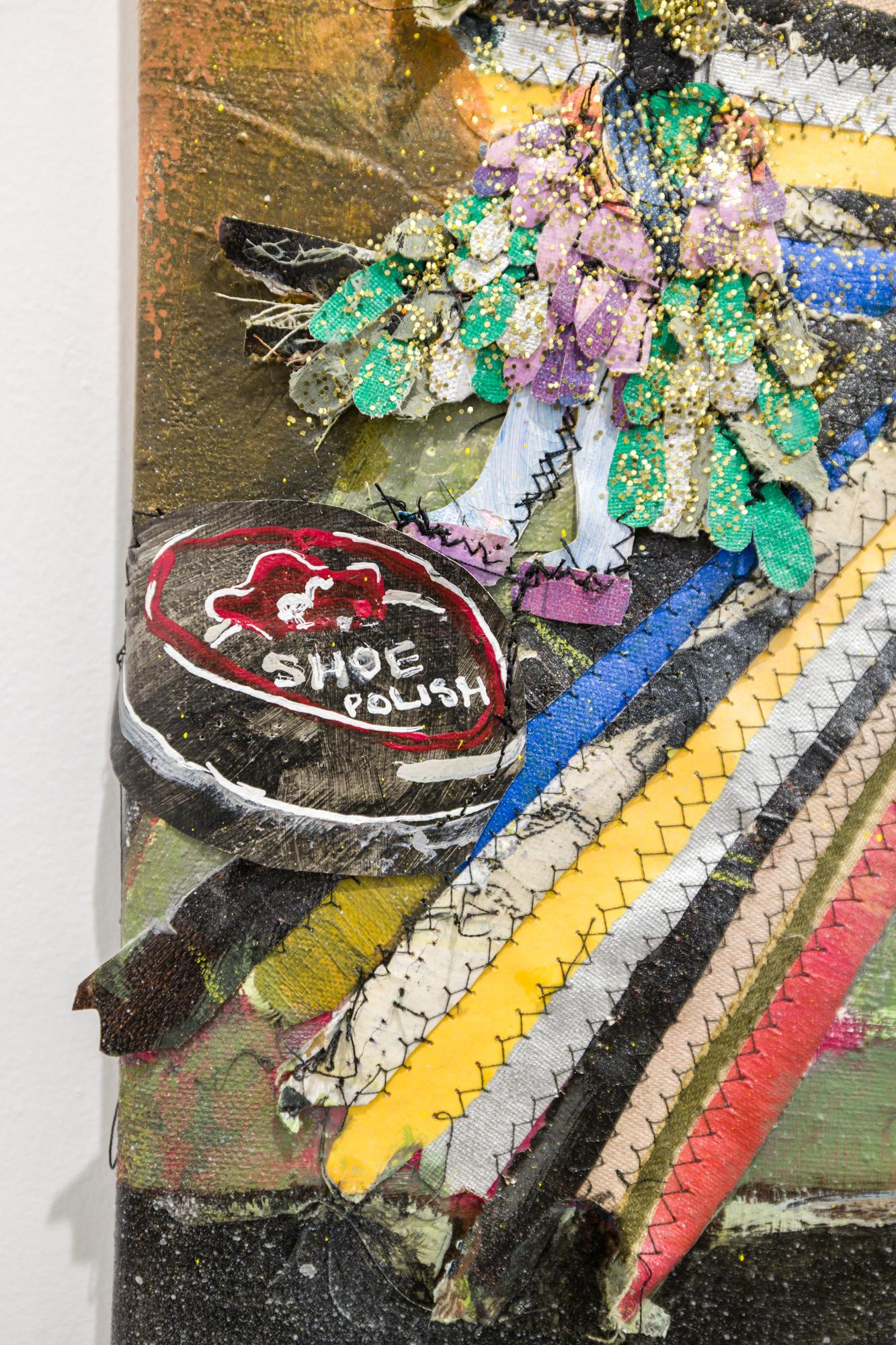 « Shape Up (diptyque), intérieur d'un barbier en toile taillée et peinture à l'huile en vente 12