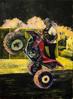 "Clearing the Voices in Her Head", Woman Riding Vehicle in Cityscape
