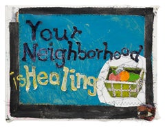 "Curación, 2026", Composición cosida y óleo sobre lienzo, Naturaleza muerta