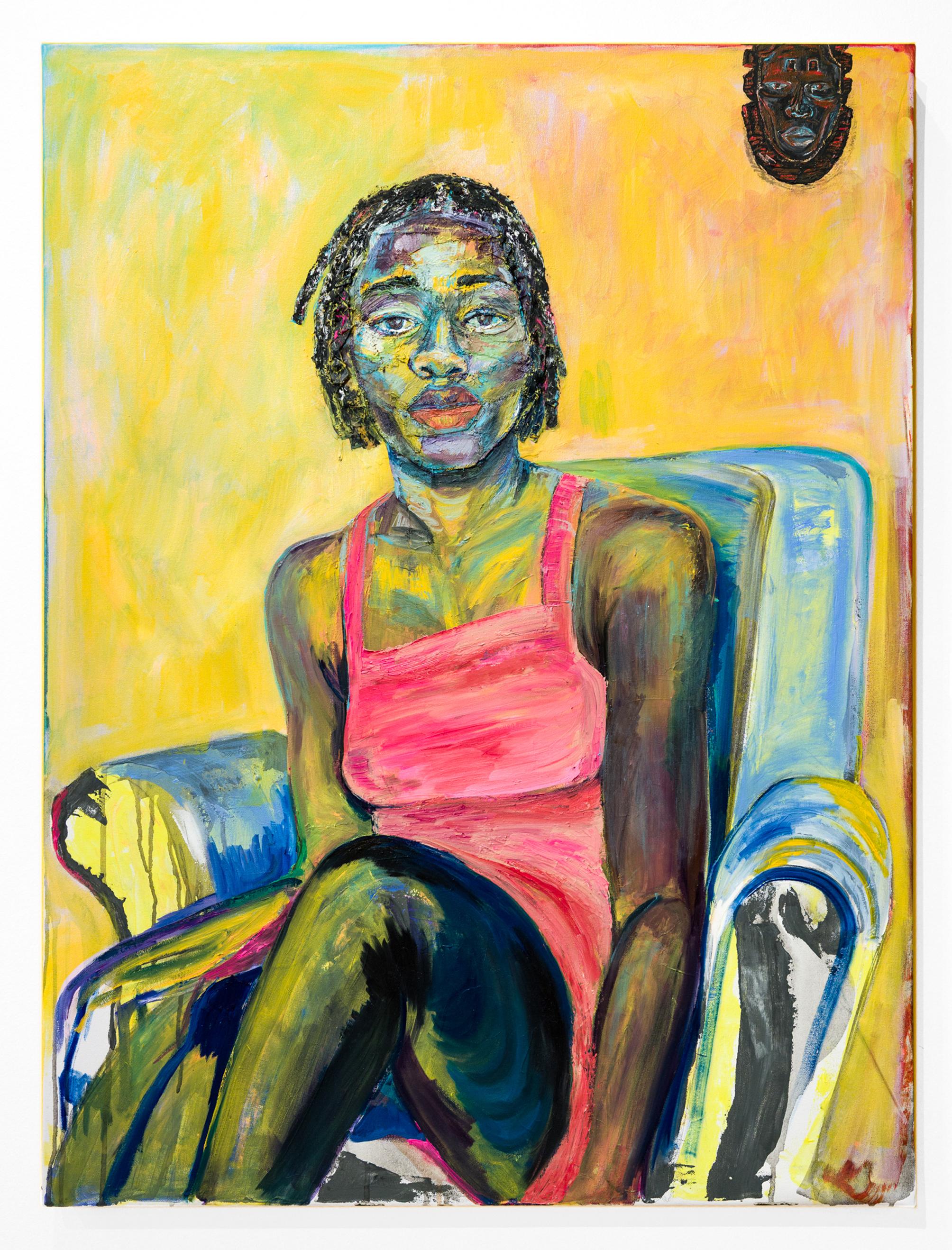 "Paradise Incomplete", Oil Portrait Woman in Armchair