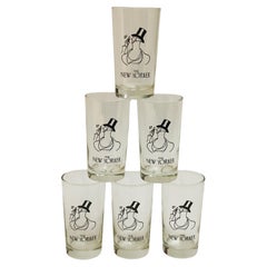 Used Eustace Tilley New Yorker Graphic Drinking Glasses, Set of Six
