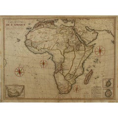 Antique 1825 original map "Carte générale de l'Afrique divisée en plusieurs royaumes"