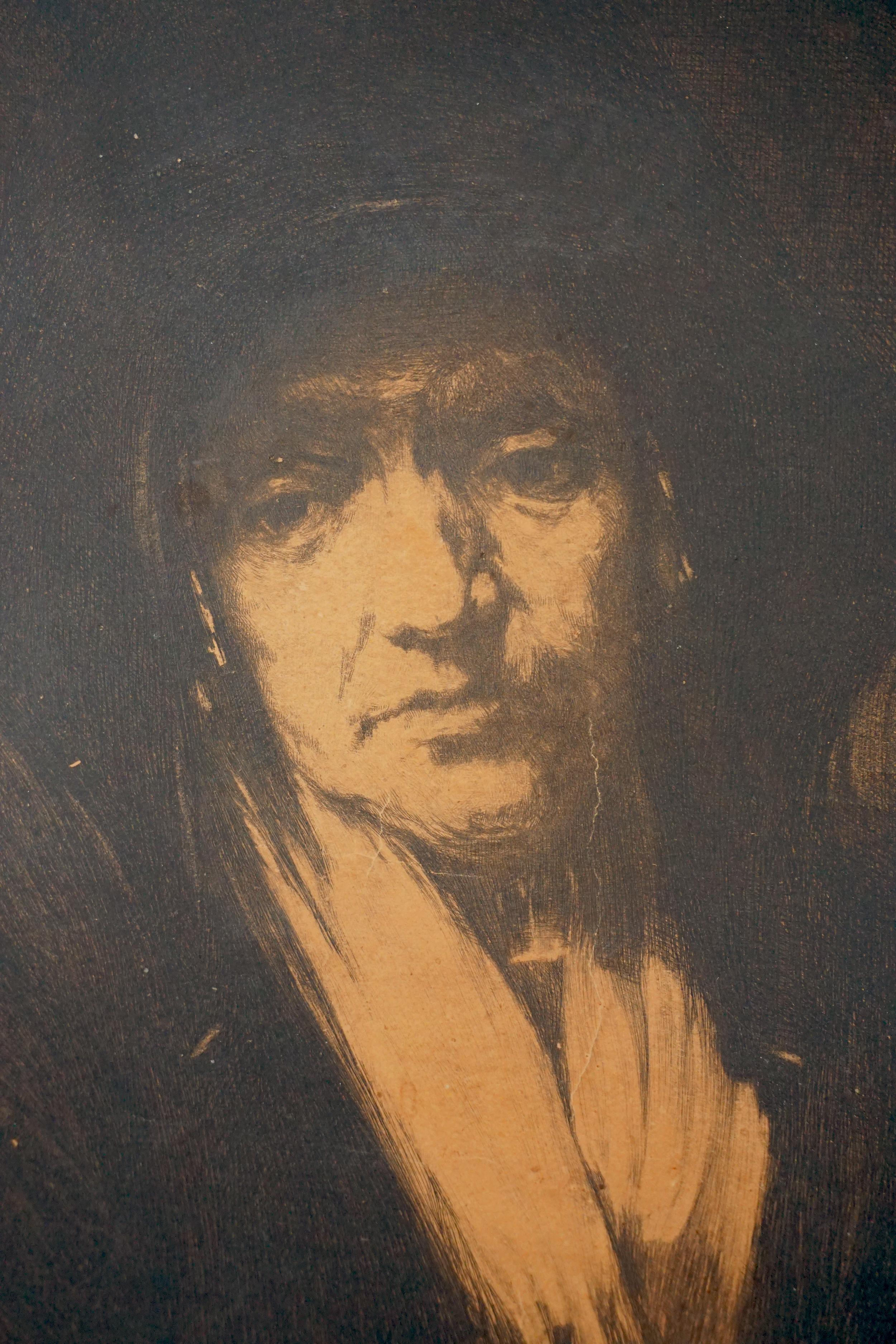Originalstudie zu Rembrandts Bildnis einer alten Frau  (Alte Meister), Painting, von Eustaphy Shilnikovsky