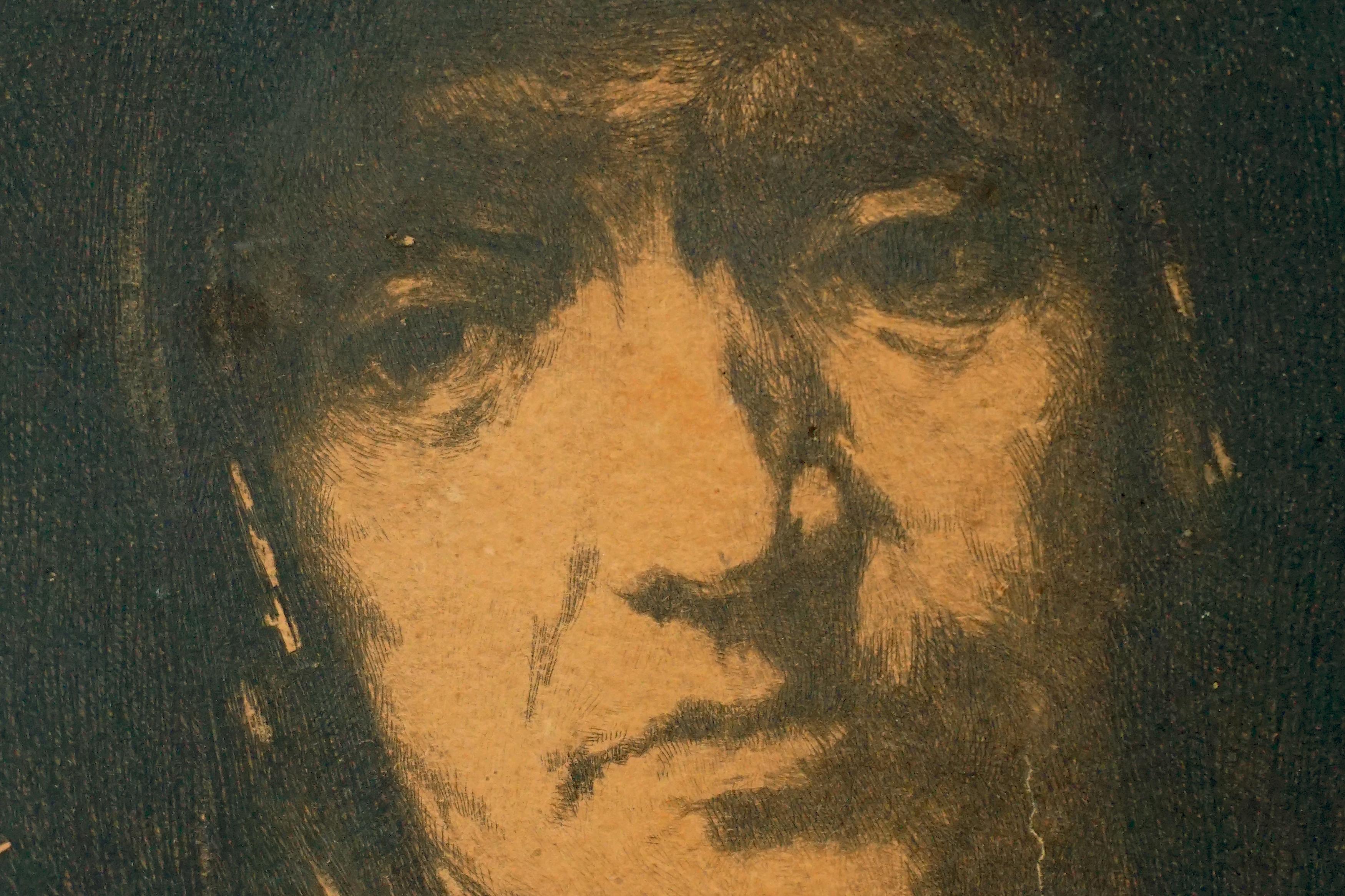 Studie des frühen 20. Jahrhunderts zu Rembrandts Porträt einer alten Frau Russisch für Niello-Gravur 

Eine wunderbare Studie von Rembrandts Porträt einer alten Frau, verwendet für einen Niello-Stich des russischen Künstlers Eustaphy Pavlovich