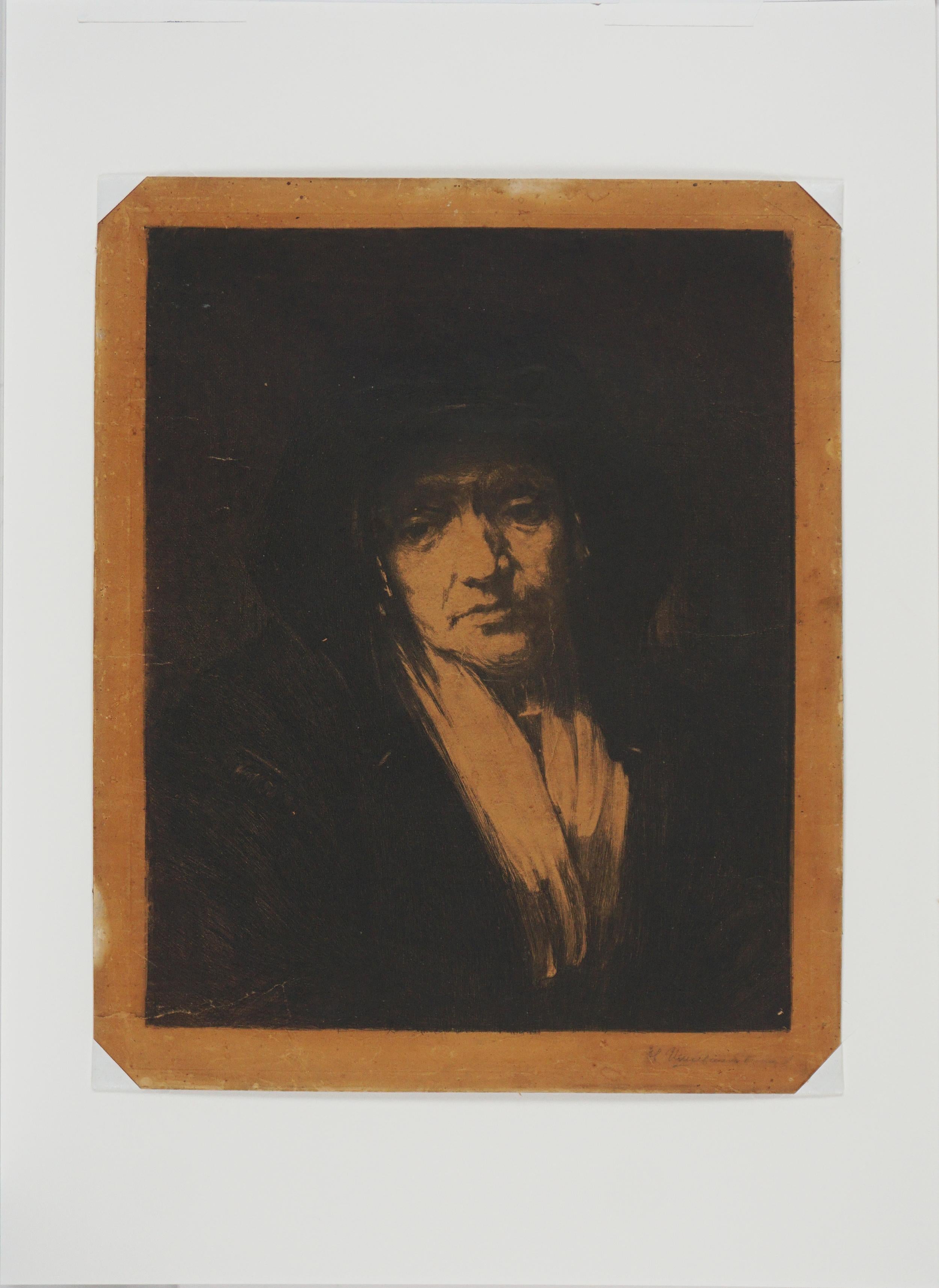 Originalstudie zu Rembrandts Bildnis einer alten Frau  im Angebot 2