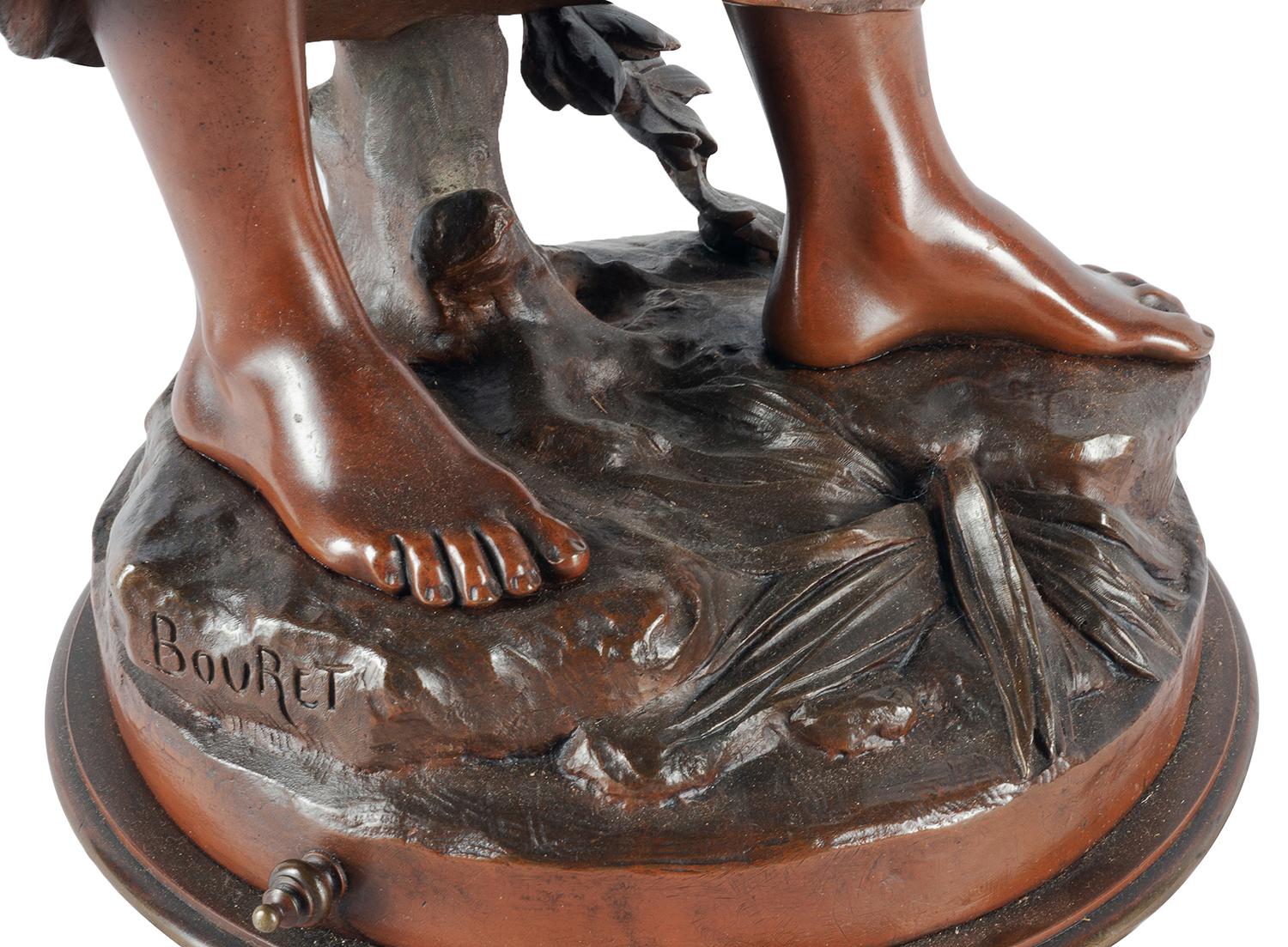 Eutrope Bouret, statua in bronzo di ragazza zingara musicista in vendita 2