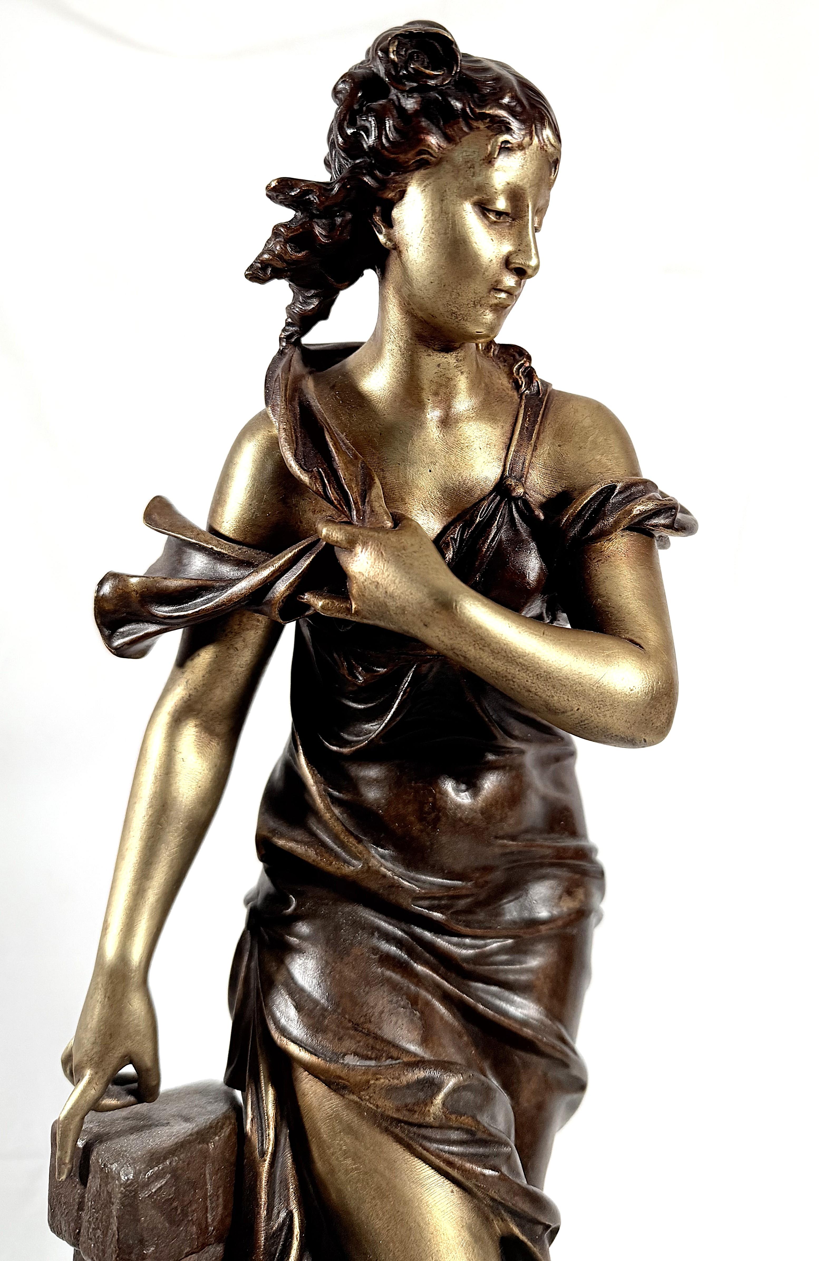 French antique bronze sculpture by Eutrope Bouret For Sale 1