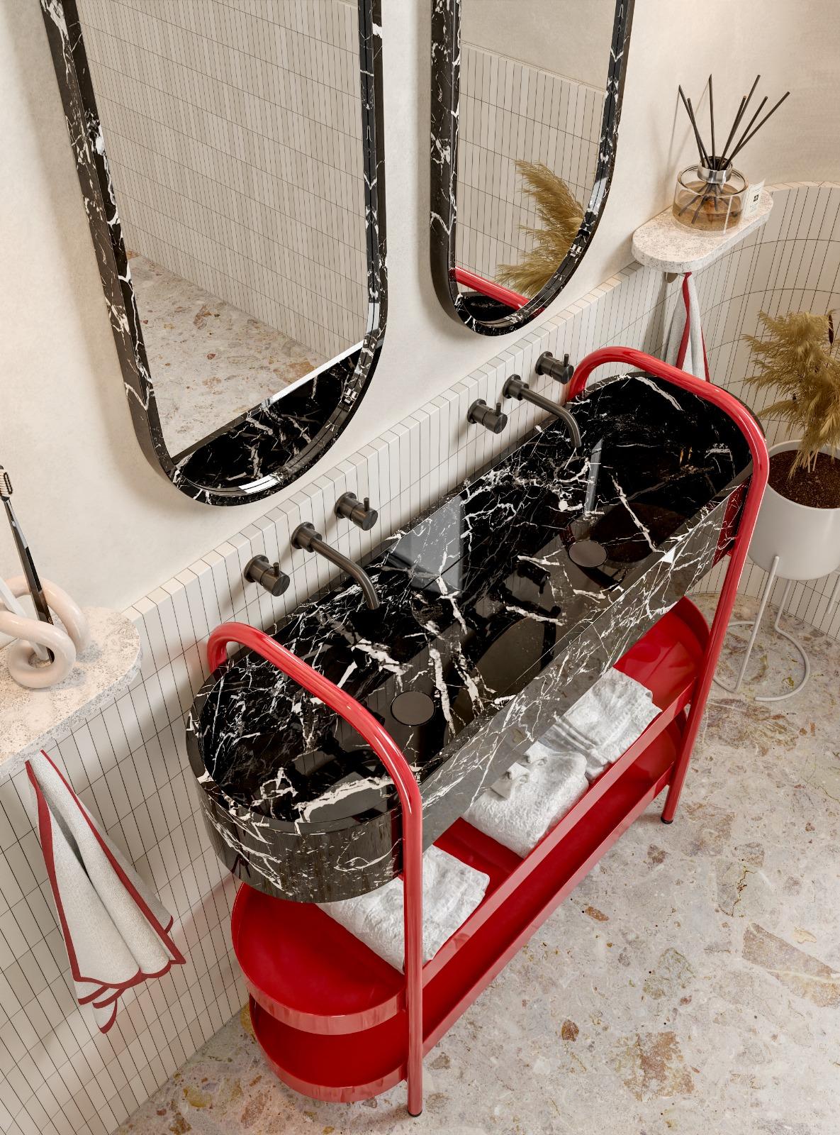 Lavello modulare di lusso Ev-El A. Stone - Telaio in acciaio inossidabile con contenitore e Steele in vendita 1