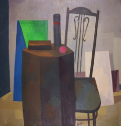 Interior with Chair and Geometric Figures