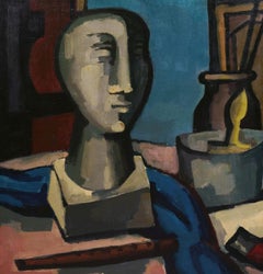 Still Life with Sculpture, Flute, and Painting Supplies / The foundation of art