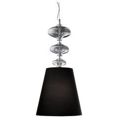 Eva 7057 Suspension Lamp in Glass with Black Shade, by Barovier&Toso