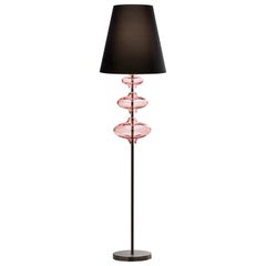 Eva 7058 Floor Lamp in Glass with Black Shade, by Barovier & Toso