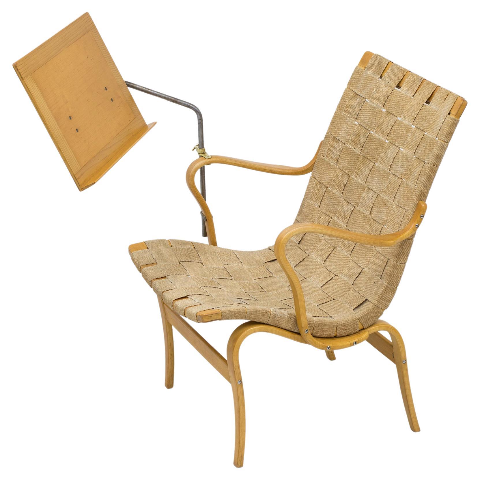 "Eva" arm chair with reading table by Bruno Mathsson, Karl Mathsson, 1959 For Sale