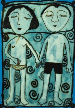 Eva Armisén Litografía firmada PA 8/25 "Nos quedamos dormidos" Prueba de artista