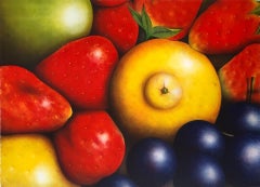 Medley, lithograph of colorful fruit composition by Eva Bostrom