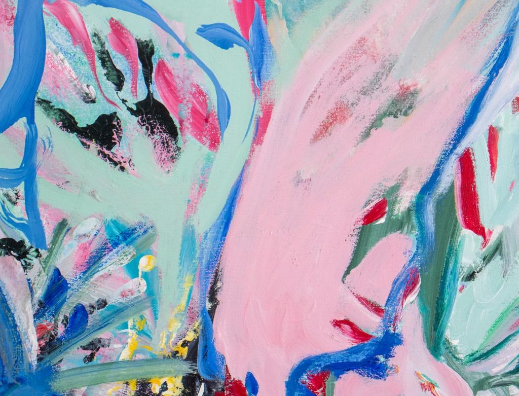 Eva Bouzard-Hui Abstrakte Komposition Acryl-Komposition (American Arts and Crafts) im Angebot