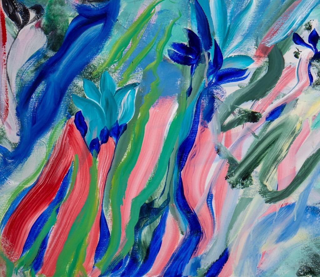 Eva Bouzard-Hui Abstrakte Komposition Acryl-Komposition (20. Jahrhundert) im Angebot