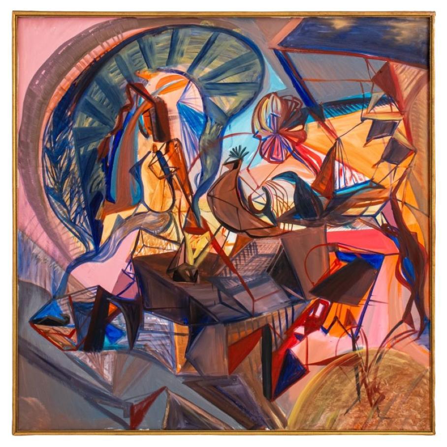 Eva Bouzard-Hui Abstract Composition Acrylic For Sale