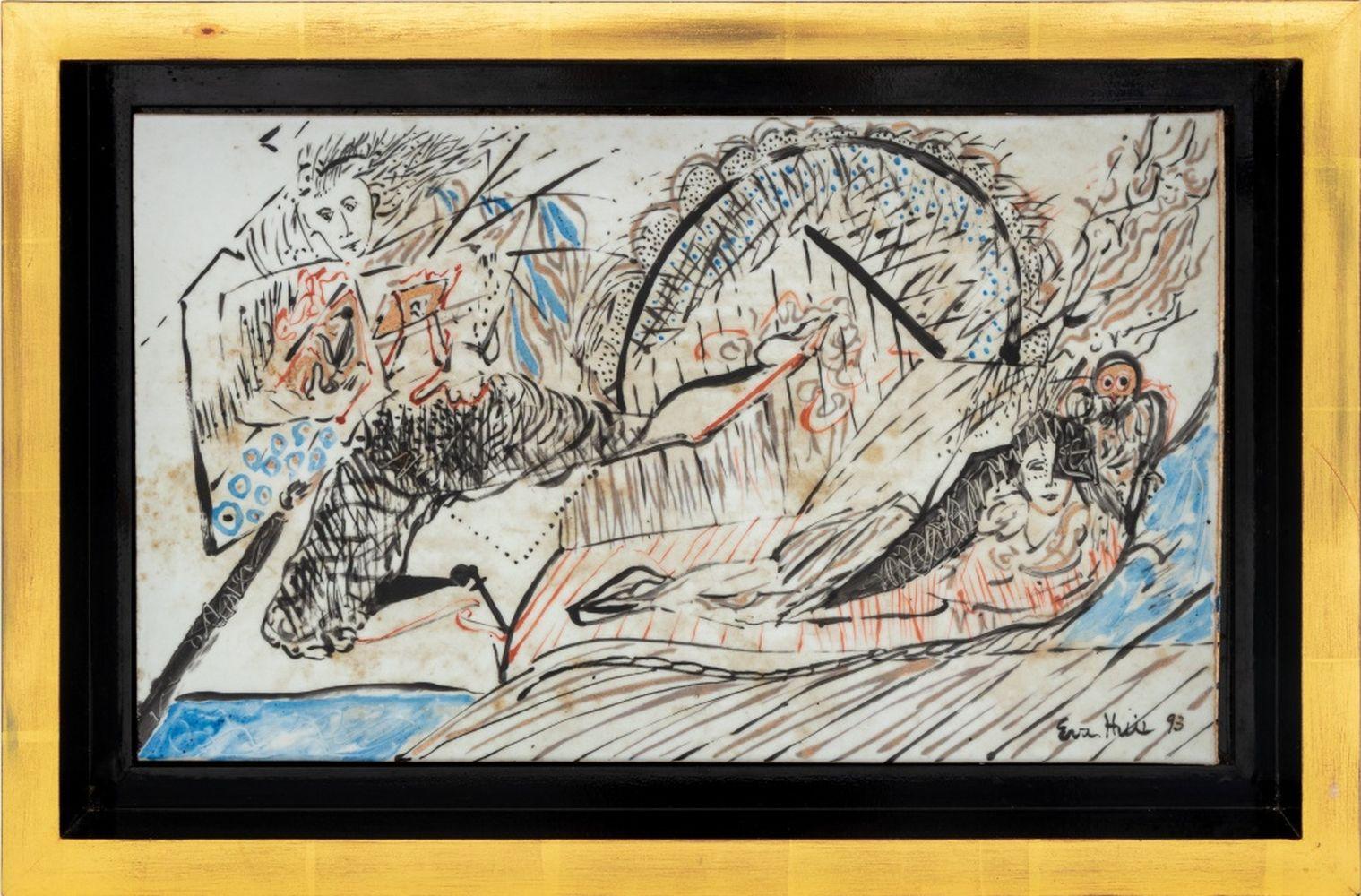 Compositions abstraites sur carreaux de céramique, 3 - Painting de Eva Bouzard-Hui