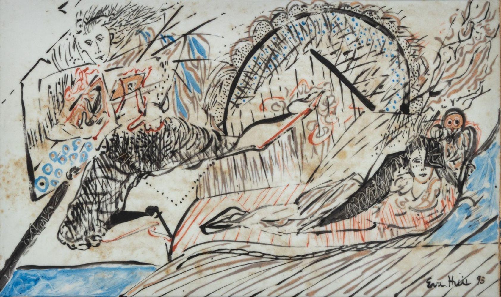 Compositions abstraites sur carreaux de céramique, 3 - Contemporain Painting par Eva Bouzard-Hui