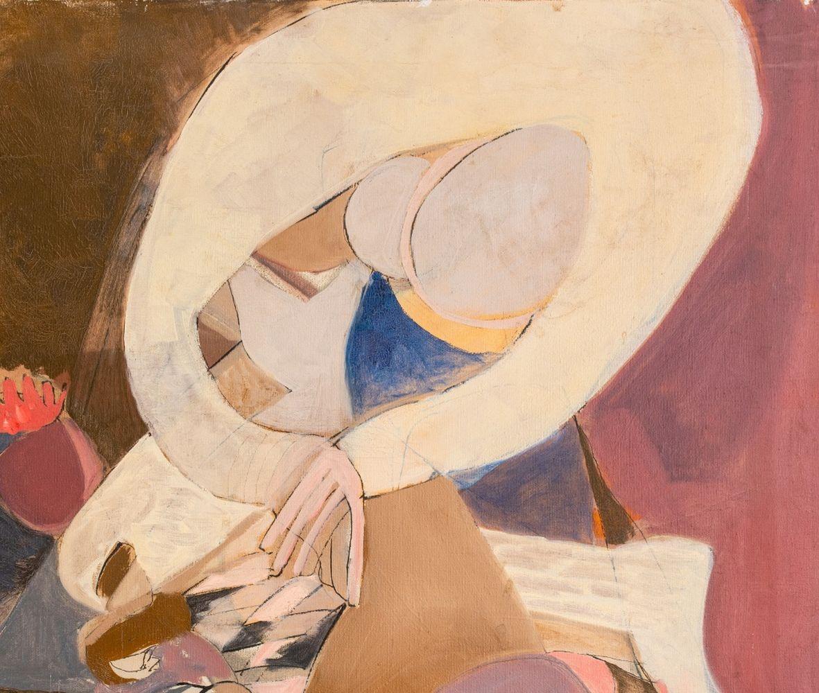 Abstract Figural Composition - Brown Figurative Painting by Eva Bouzard-Hui