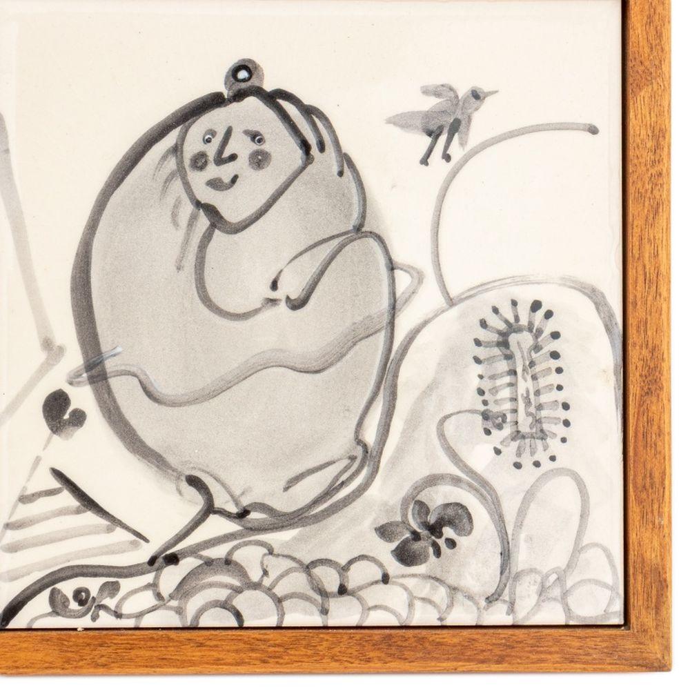 Framed Sets of Painted Ceramic Tiles, 3 For Sale 10